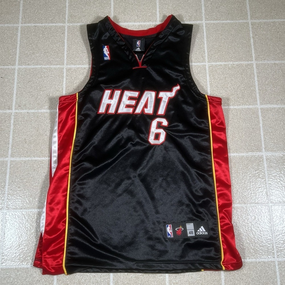 Miami Heat Jersey Mens 48 Black NBA Basketball LeBron James Adidas Stitched